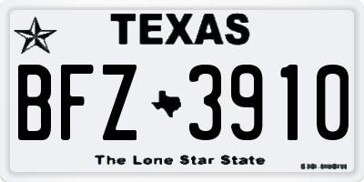 TX license plate BFZ3910