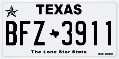 TX license plate BFZ3911