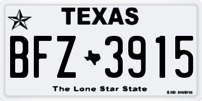 TX license plate BFZ3915