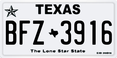 TX license plate BFZ3916