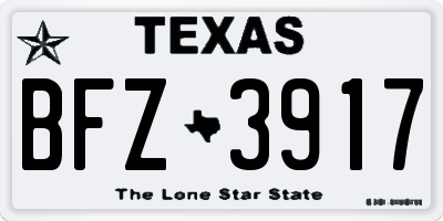 TX license plate BFZ3917