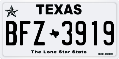 TX license plate BFZ3919
