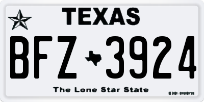 TX license plate BFZ3924