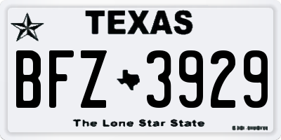 TX license plate BFZ3929