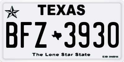TX license plate BFZ3930