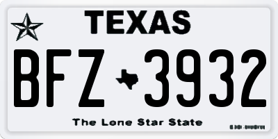 TX license plate BFZ3932