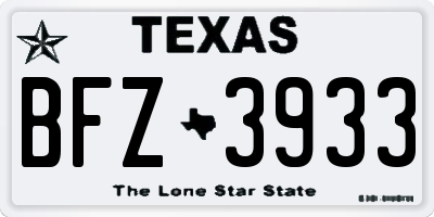 TX license plate BFZ3933