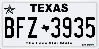 TX license plate BFZ3935