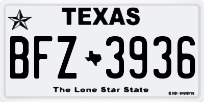 TX license plate BFZ3936