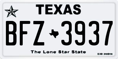 TX license plate BFZ3937