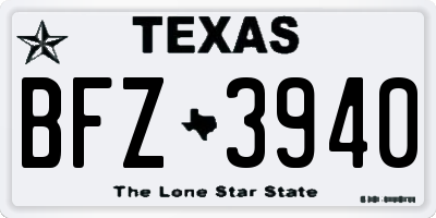 TX license plate BFZ3940