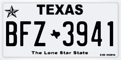 TX license plate BFZ3941