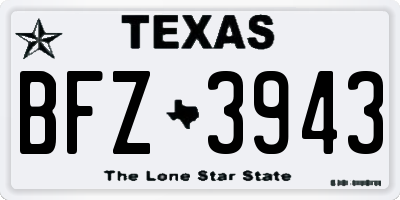 TX license plate BFZ3943