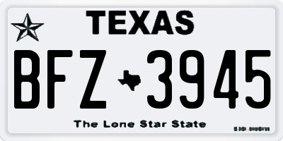 TX license plate BFZ3945