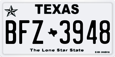 TX license plate BFZ3948