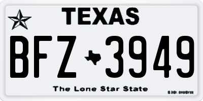 TX license plate BFZ3949