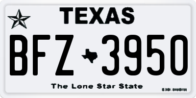 TX license plate BFZ3950