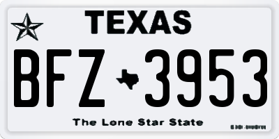 TX license plate BFZ3953