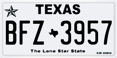 TX license plate BFZ3957