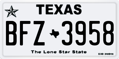 TX license plate BFZ3958