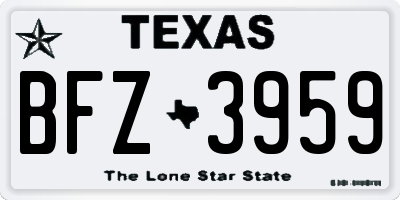 TX license plate BFZ3959