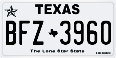TX license plate BFZ3960