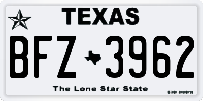 TX license plate BFZ3962