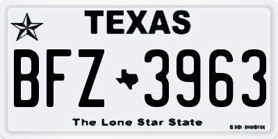 TX license plate BFZ3963