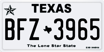TX license plate BFZ3965