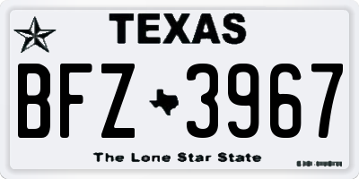 TX license plate BFZ3967