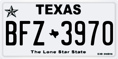 TX license plate BFZ3970