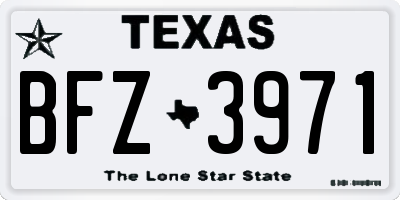 TX license plate BFZ3971