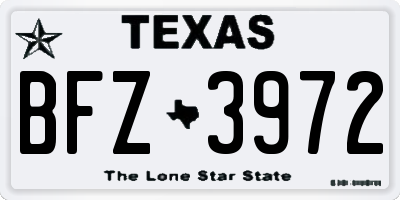 TX license plate BFZ3972
