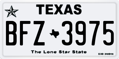 TX license plate BFZ3975