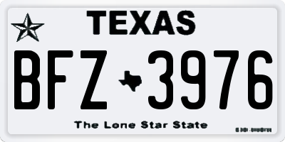 TX license plate BFZ3976