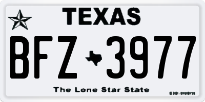 TX license plate BFZ3977