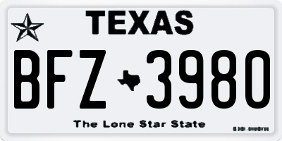 TX license plate BFZ3980