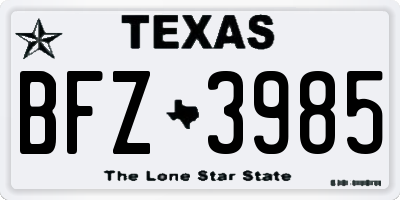 TX license plate BFZ3985