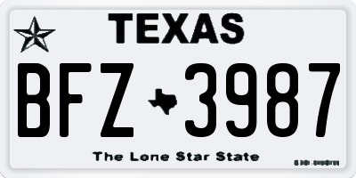 TX license plate BFZ3987