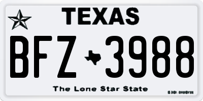 TX license plate BFZ3988