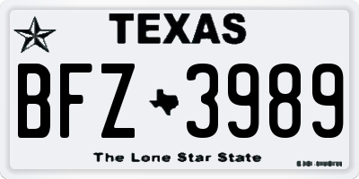 TX license plate BFZ3989