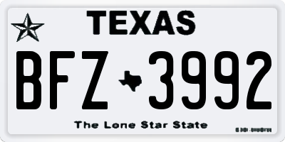 TX license plate BFZ3992