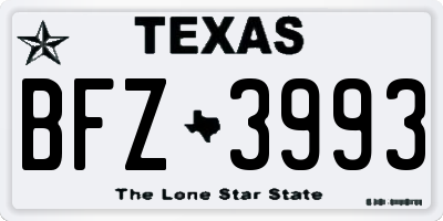 TX license plate BFZ3993