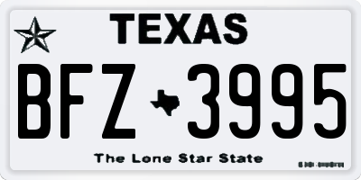TX license plate BFZ3995