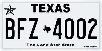 TX license plate BFZ4002