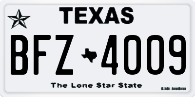 TX license plate BFZ4009