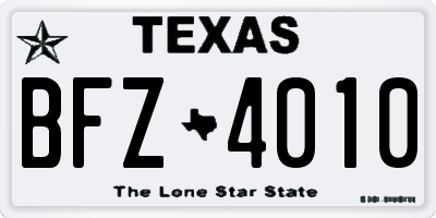 TX license plate BFZ4010
