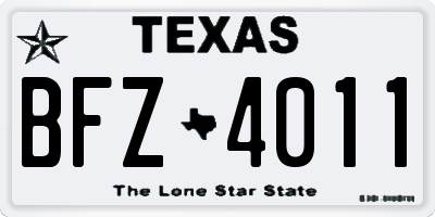 TX license plate BFZ4011