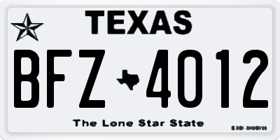 TX license plate BFZ4012