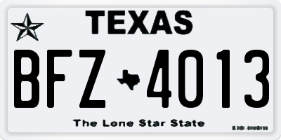 TX license plate BFZ4013